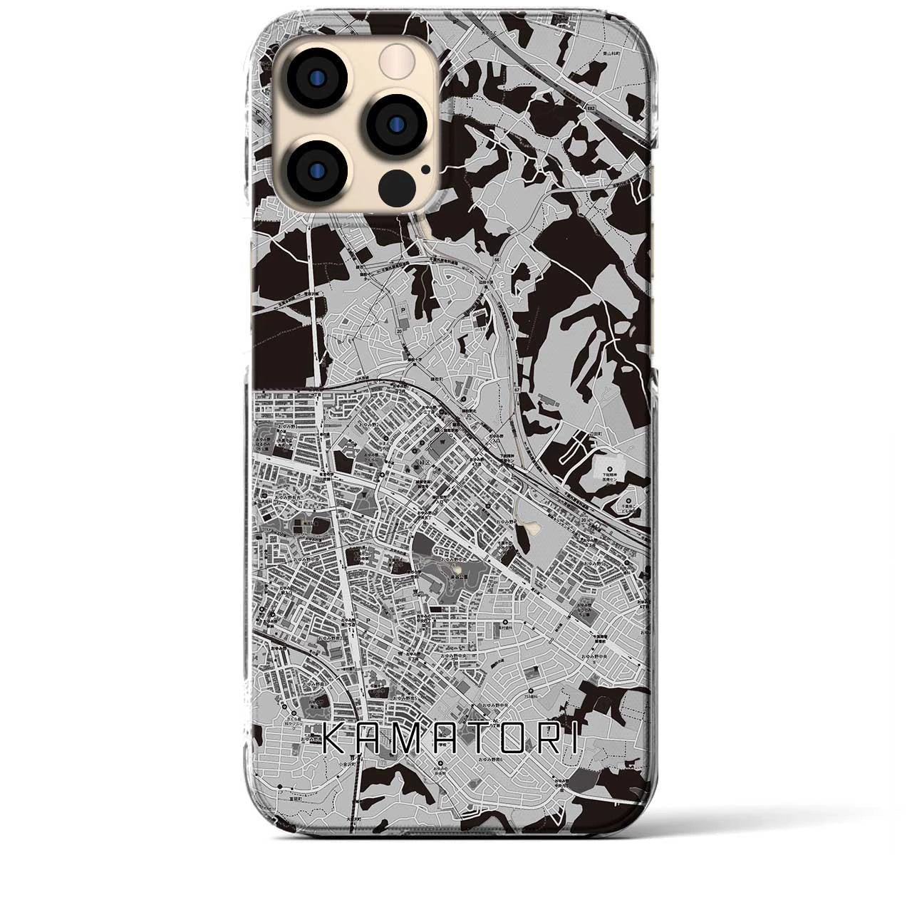 【鎌取(千葉県)】地図柄iPhoneケース(クリアタイプ)