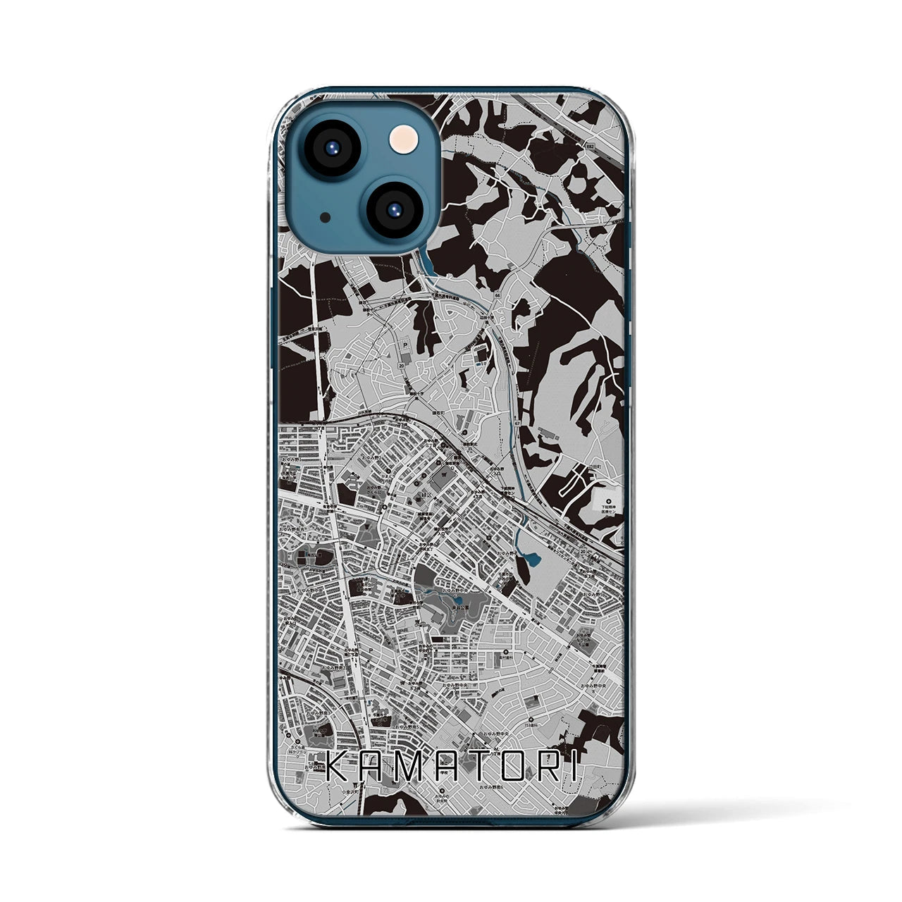 【鎌取(千葉県)】地図柄iPhoneケース(クリアタイプ)