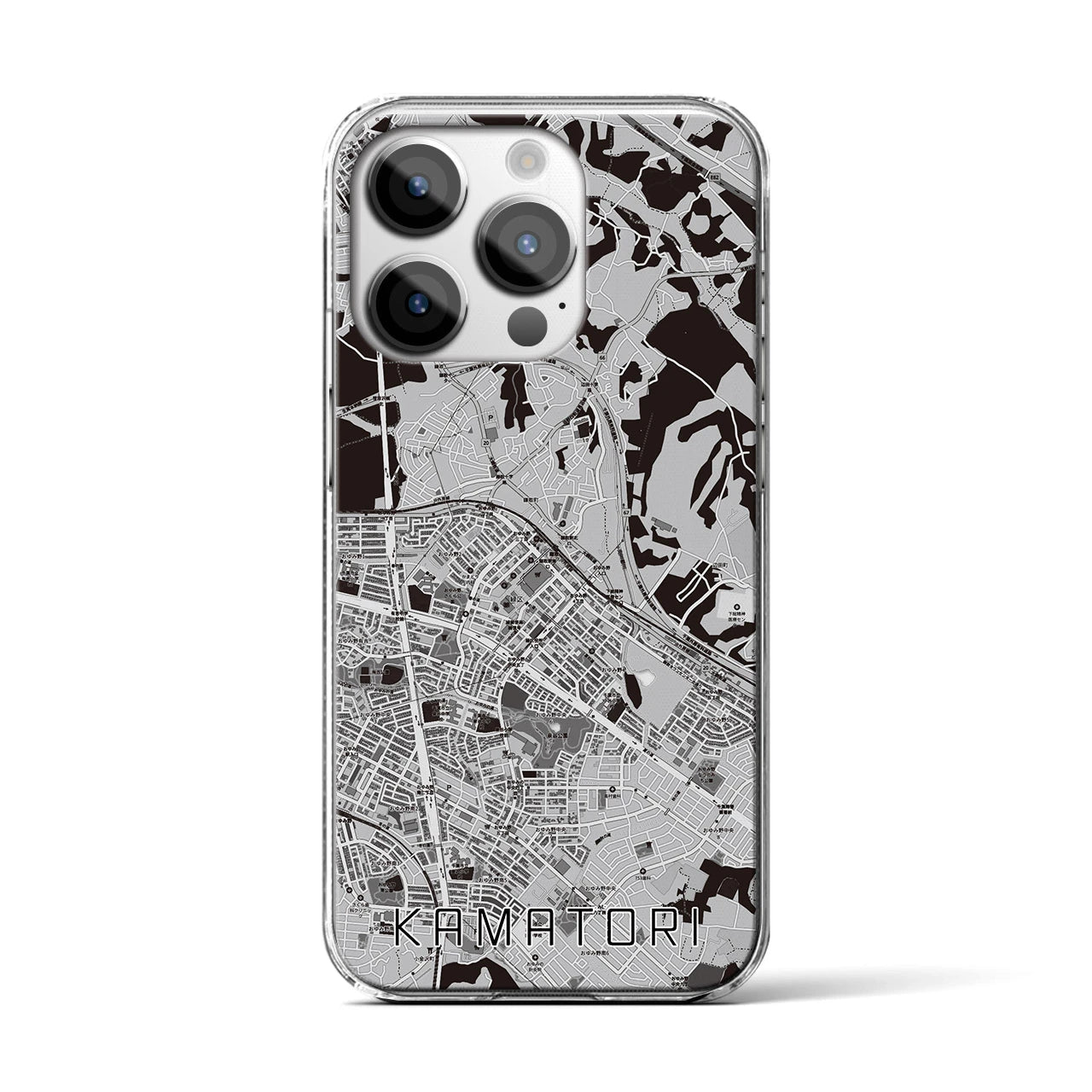 【鎌取(千葉県)】地図柄iPhoneケース(クリアタイプ)