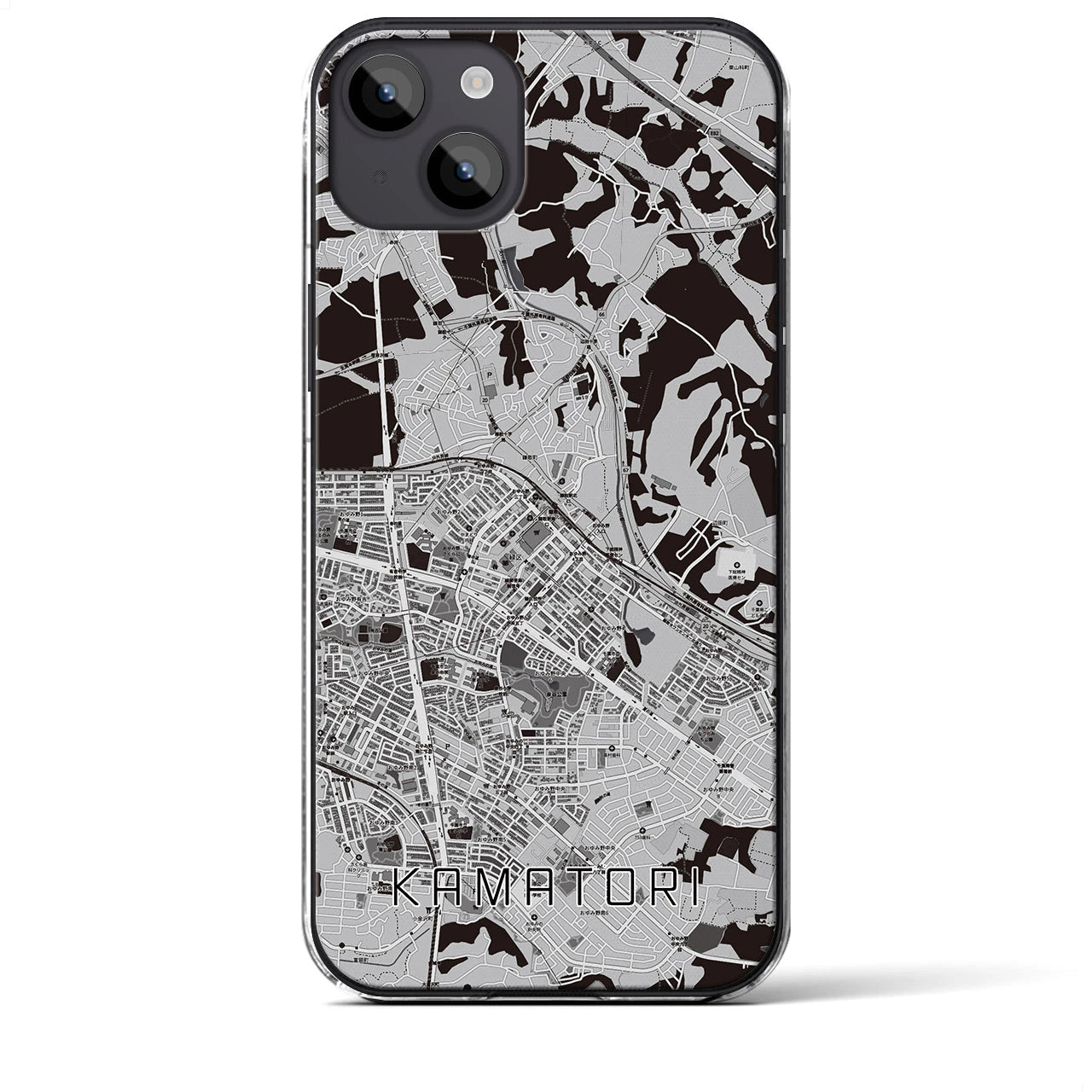 【鎌取(千葉県)】地図柄iPhoneケース(クリアタイプ)