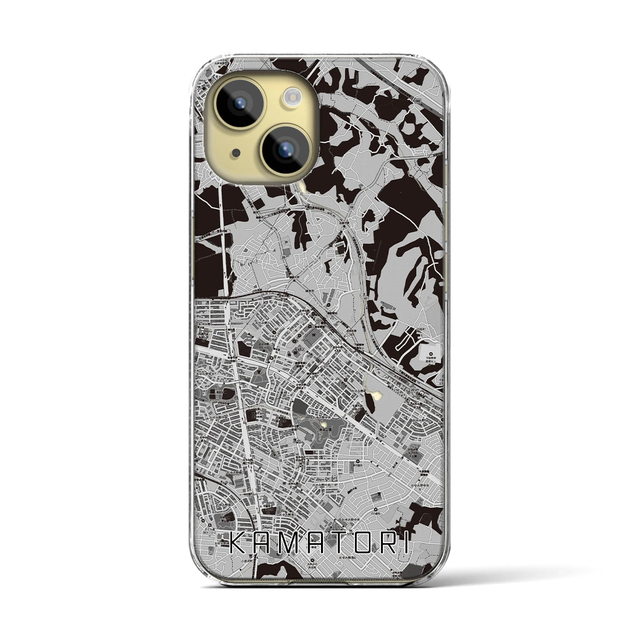 【鎌取(千葉県)】地図柄iPhoneケース(クリアタイプ)