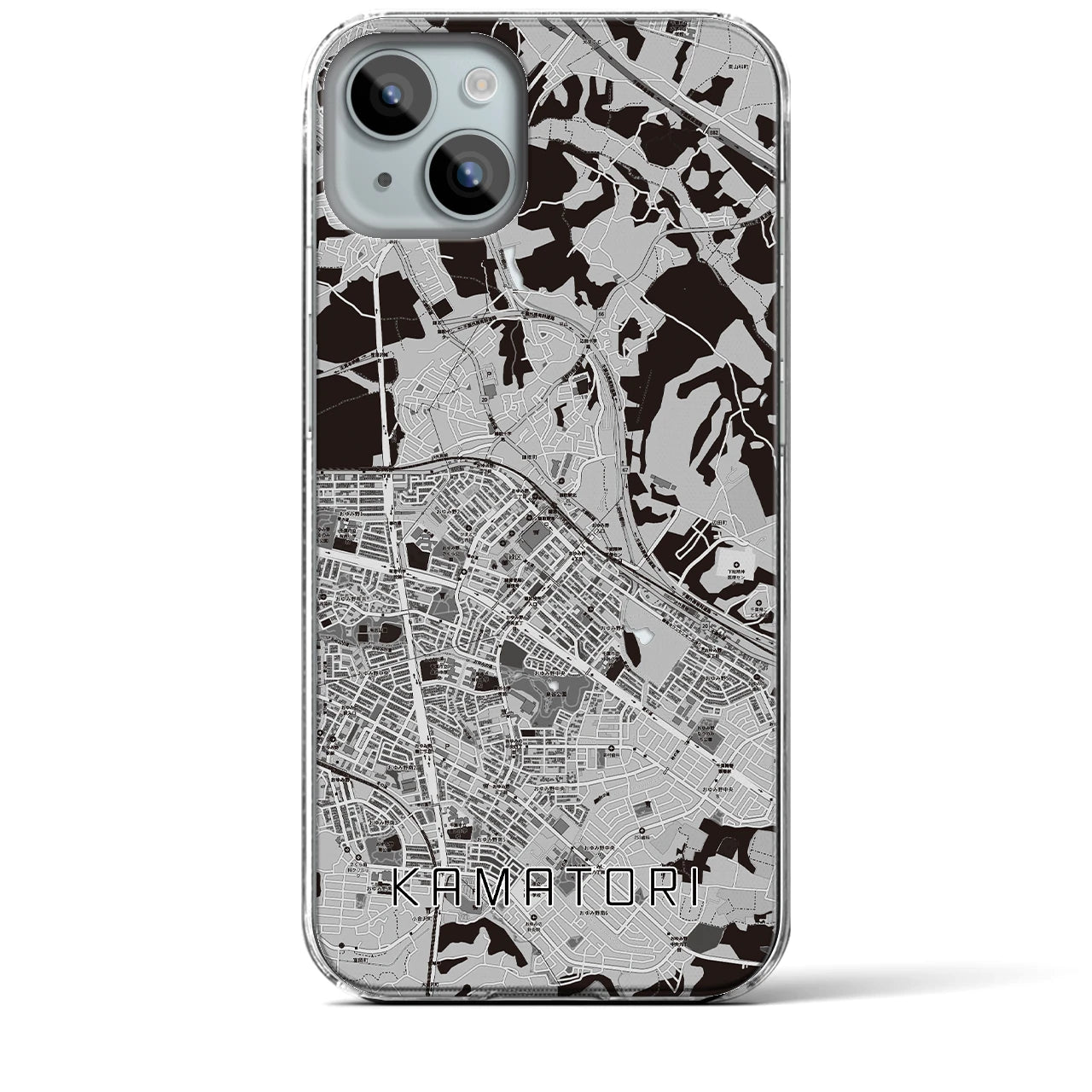 【鎌取(千葉県)】地図柄iPhoneケース(クリアタイプ)