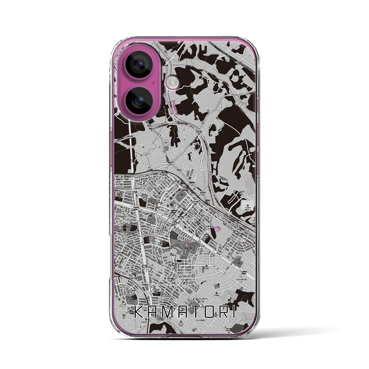 【鎌取(千葉県)】地図柄iPhoneケース(クリアタイプ)