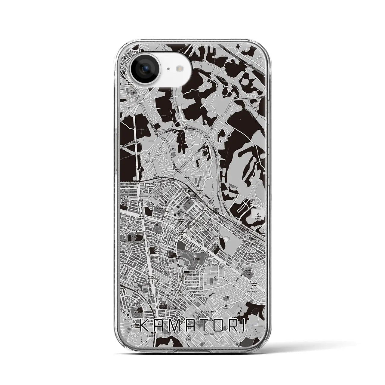 【鎌取(千葉県)】地図柄iPhoneケース(クリアタイプ)