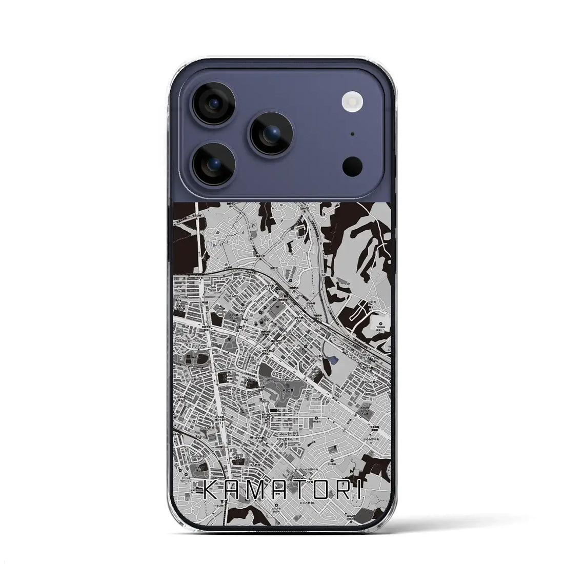 【鎌取(千葉県)】地図柄iPhoneケース(クリアタイプ)