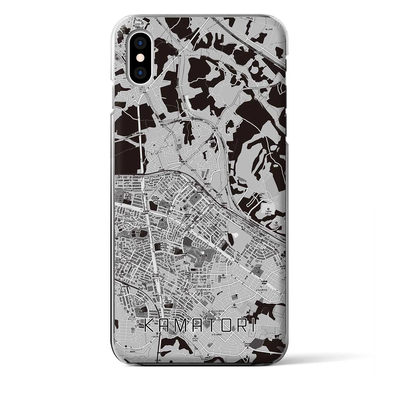 【鎌取(千葉県)】地図柄iPhoneケース(クリアタイプ)