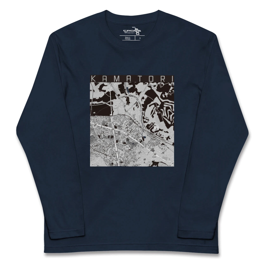 【鎌取(千葉県)】地図柄ロングスリーブTシャツ
