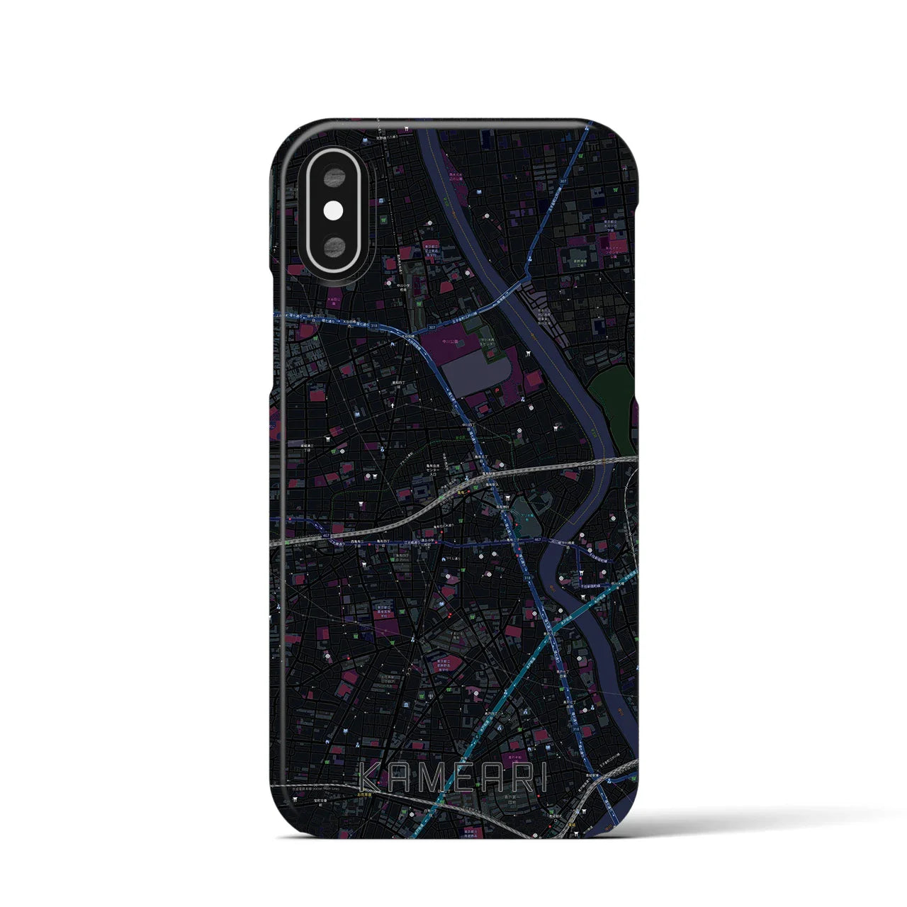 【亀有(東京都)】地図柄iPhoneケース(バックカバータイプ)