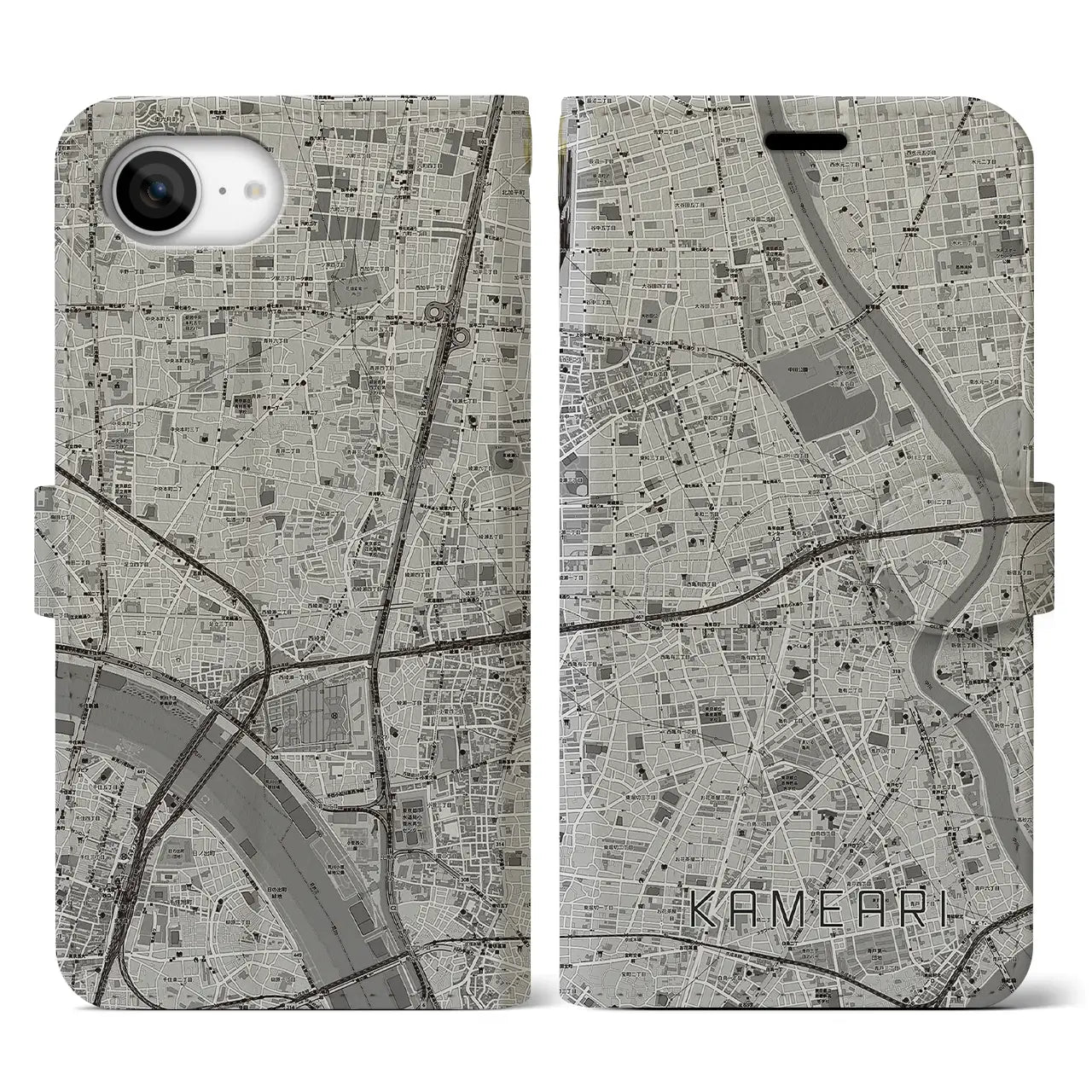 【亀有(東京都)】地図柄iPhoneケース(手帳タイプ)