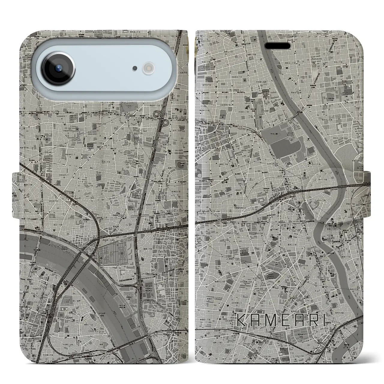 【亀有(東京都)】地図柄iPhoneケース(手帳タイプ)