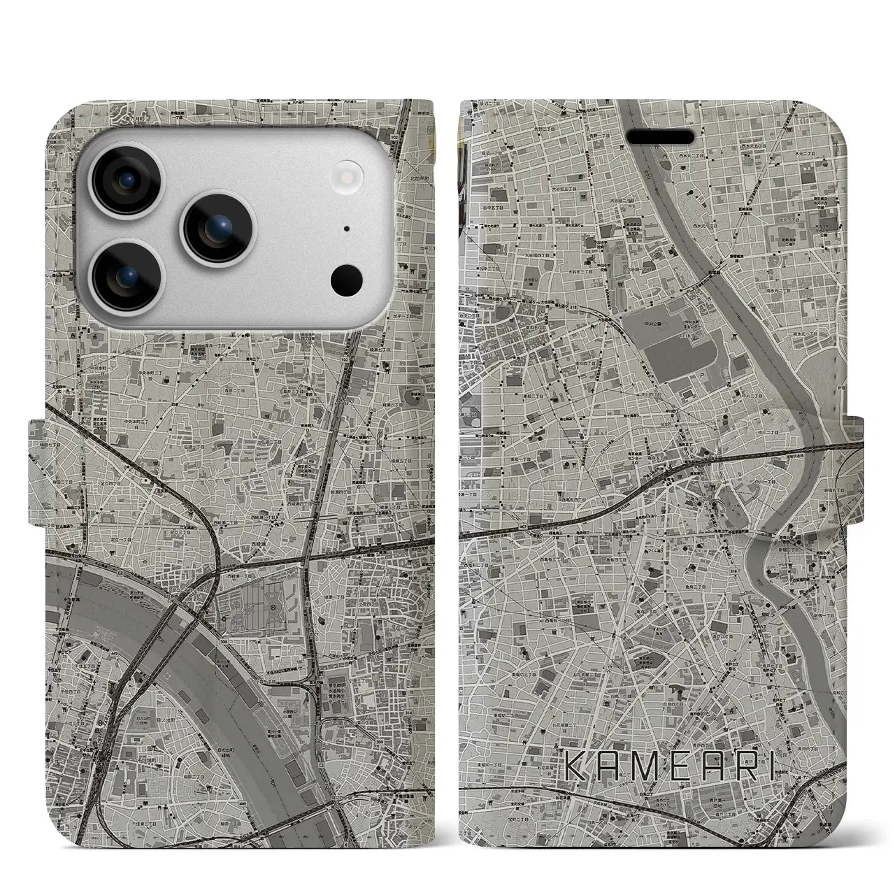 【亀有(東京都)】地図柄iPhoneケース(手帳タイプ)