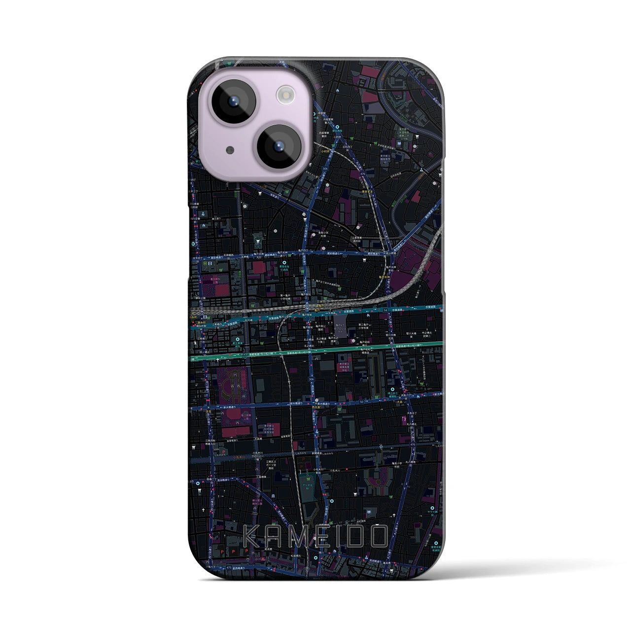 【亀戸(東京都)】地図柄iPhoneケース(バックカバータイプ)