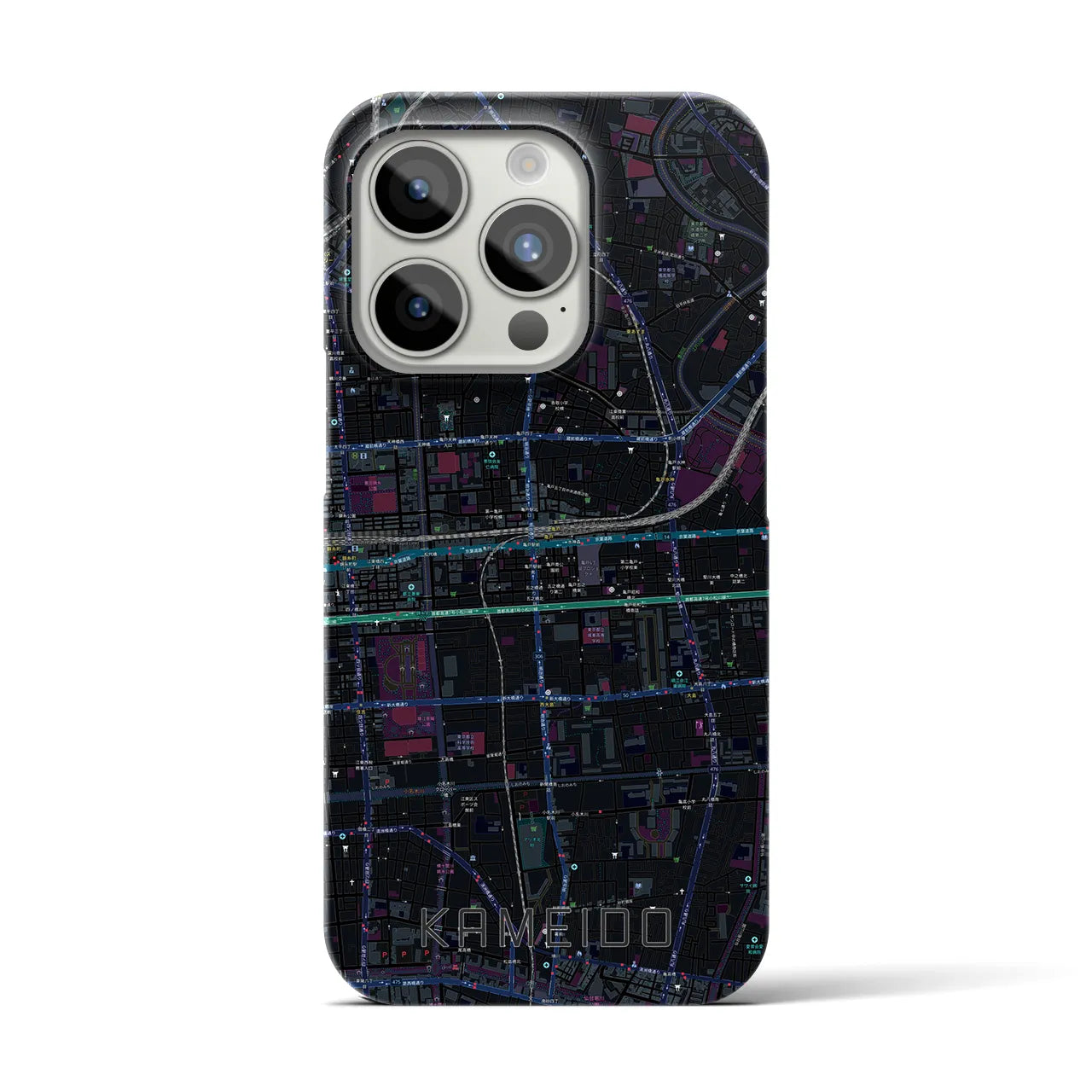 【亀戸(東京都)】地図柄iPhoneケース(バックカバータイプ)