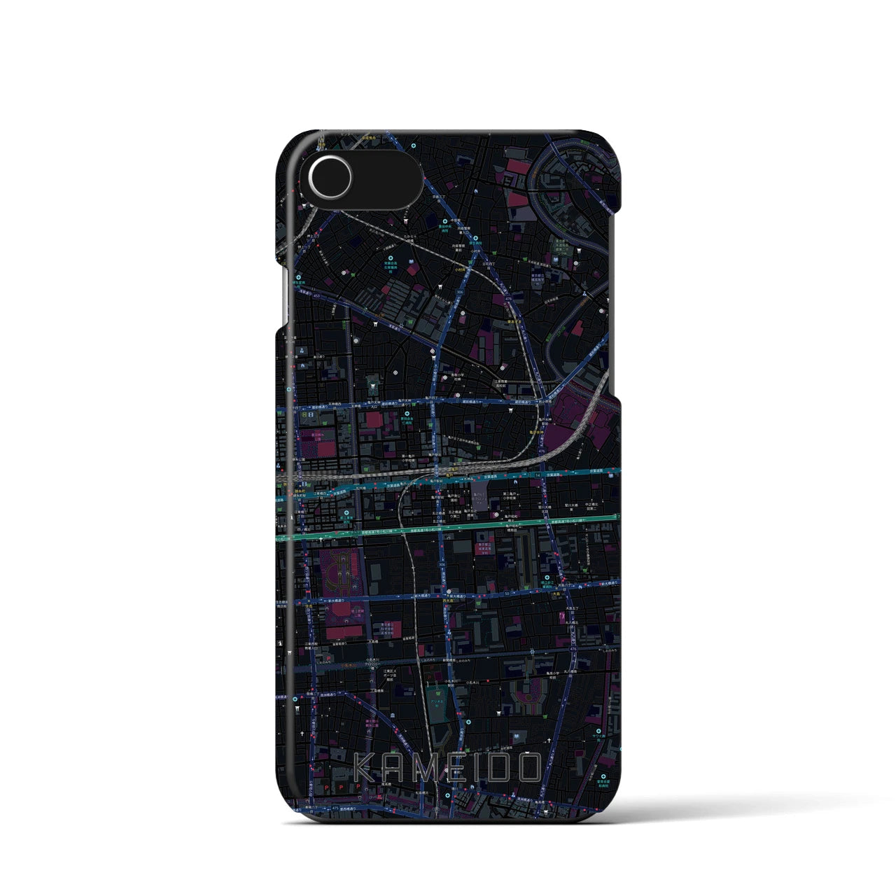 【亀戸(東京都)】地図柄iPhoneケース(バックカバータイプ)