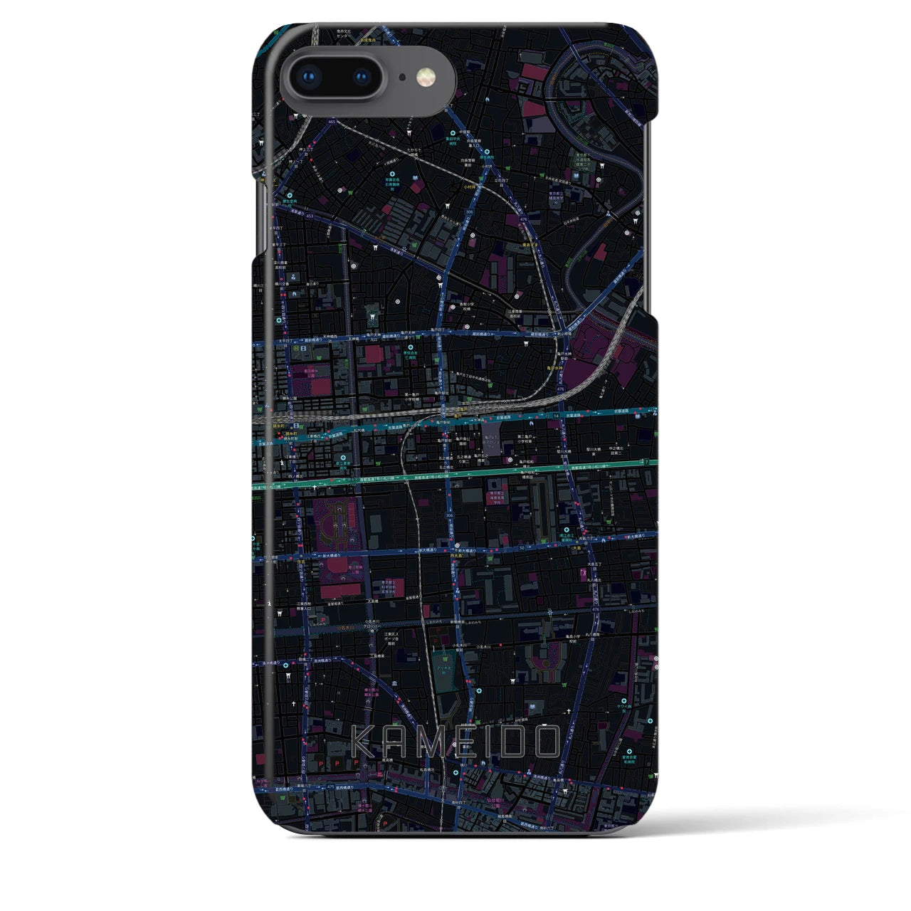 【亀戸(東京都)】地図柄iPhoneケース(バックカバータイプ)