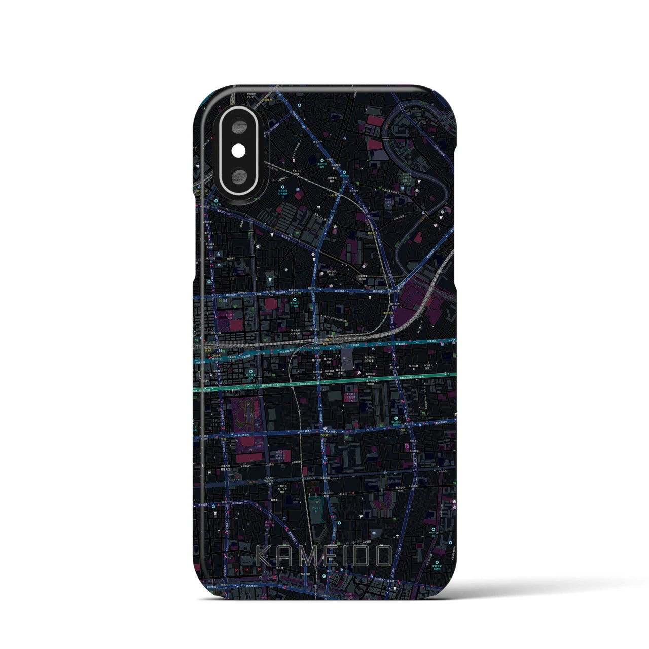 【亀戸(東京都)】地図柄iPhoneケース(バックカバータイプ)