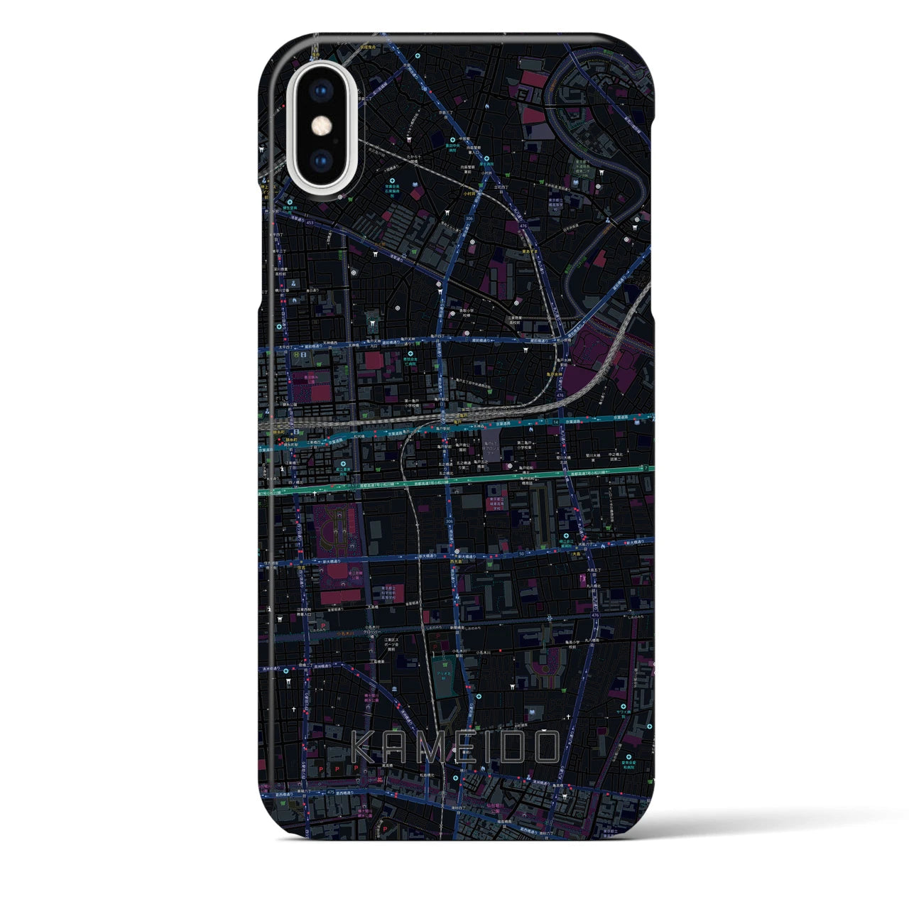 【亀戸(東京都)】地図柄iPhoneケース(バックカバータイプ)