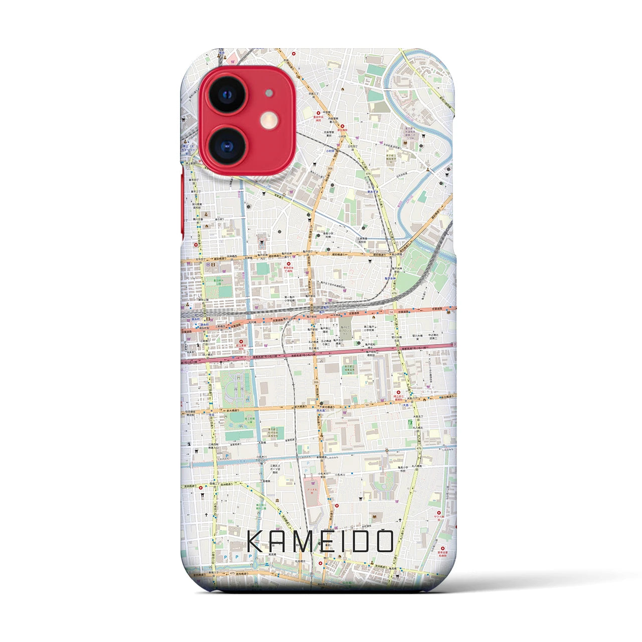 【亀戸(東京都)】地図柄iPhoneケース(バックカバータイプ)