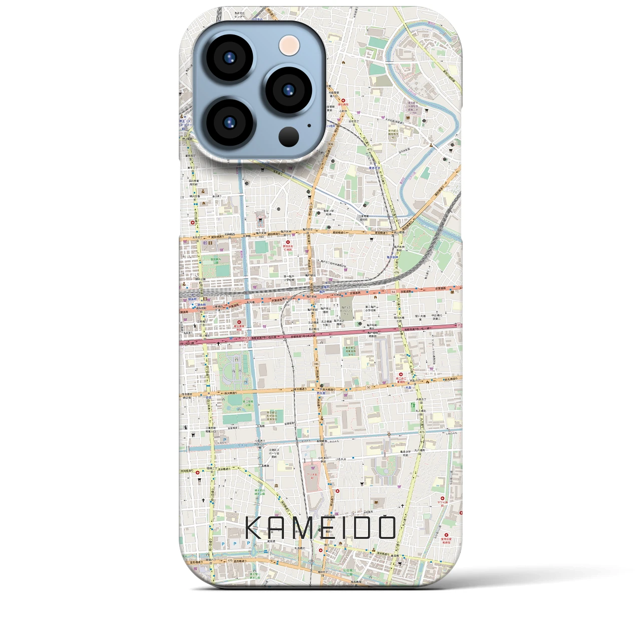 【亀戸(東京都)】地図柄iPhoneケース(バックカバータイプ)