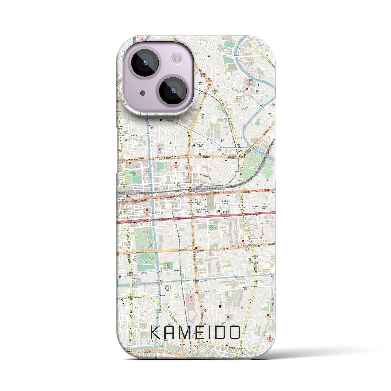 【亀戸(東京都)】地図柄iPhoneケース(バックカバータイプ)