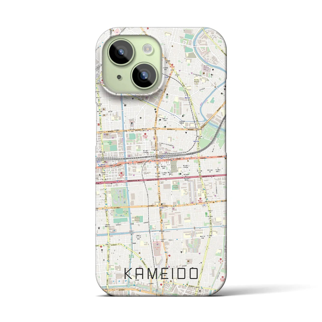 【亀戸(東京都)】地図柄iPhoneケース(バックカバータイプ)