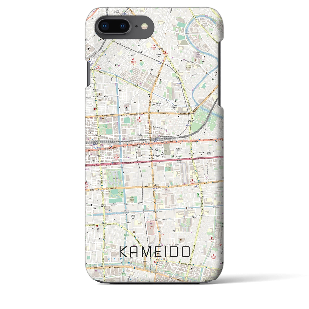 【亀戸(東京都)】地図柄iPhoneケース(バックカバータイプ)