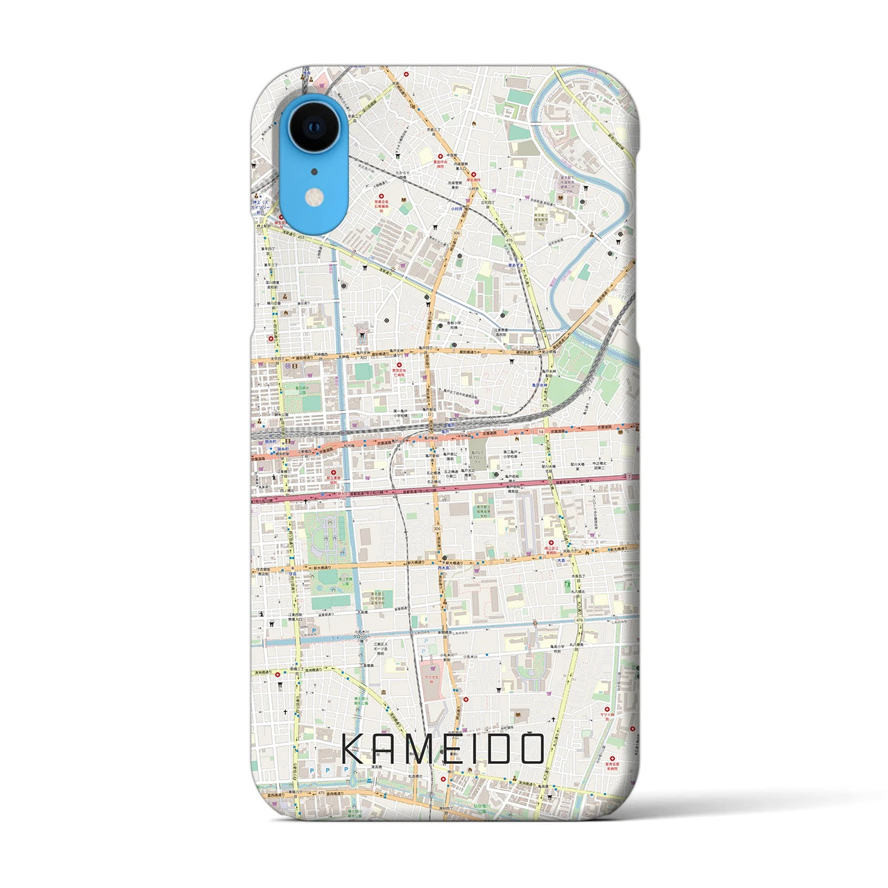 【亀戸(東京都)】地図柄iPhoneケース(バックカバータイプ)