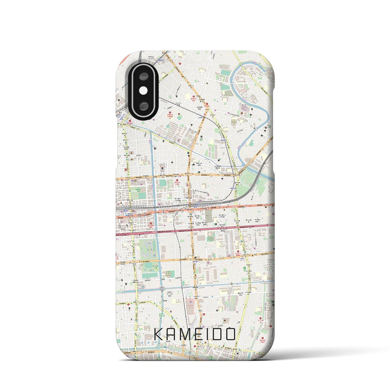 【亀戸(東京都)】地図柄iPhoneケース(バックカバータイプ)