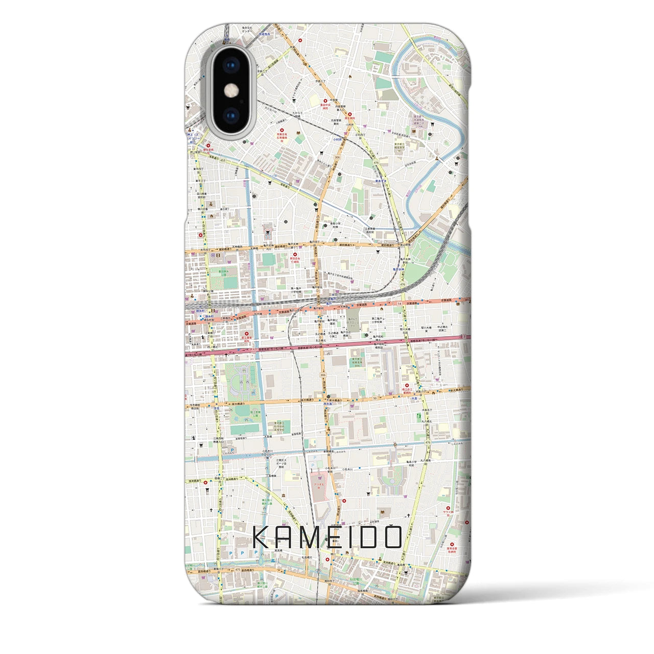 【亀戸(東京都)】地図柄iPhoneケース(バックカバータイプ)