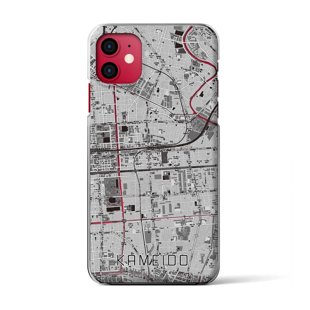 【亀戸(東京都)】地図柄iPhoneケース(クリアタイプ)