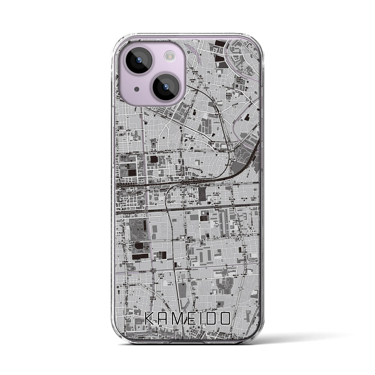 【亀戸(東京都)】地図柄iPhoneケース(クリアタイプ)