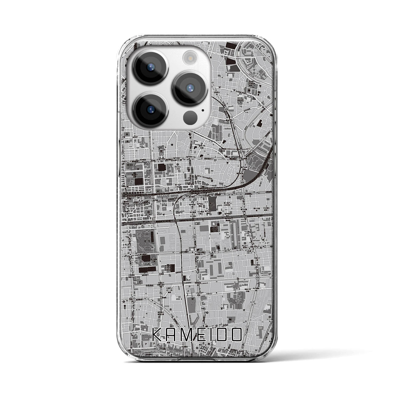 【亀戸(東京都)】地図柄iPhoneケース(クリアタイプ)