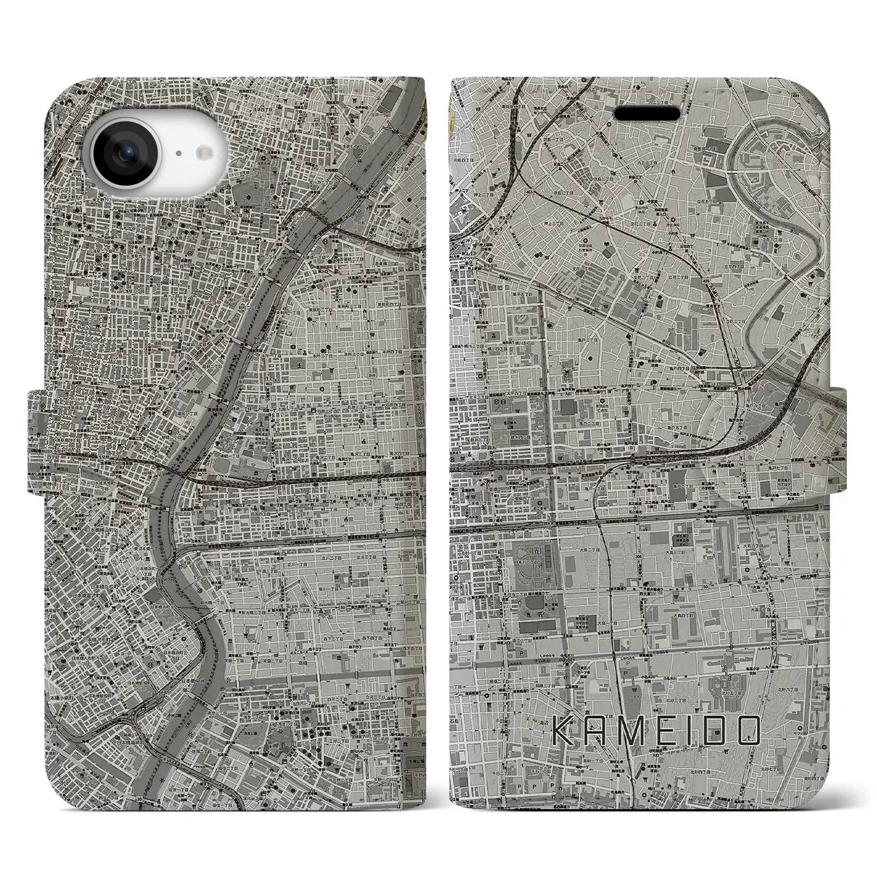 【亀戸(東京都)】地図柄iPhoneケース(手帳タイプ)