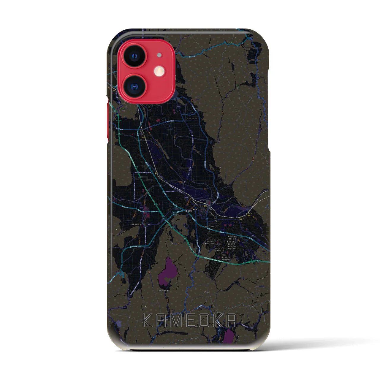 【亀岡(京都府)】地図柄iPhoneケース(バックカバータイプ)