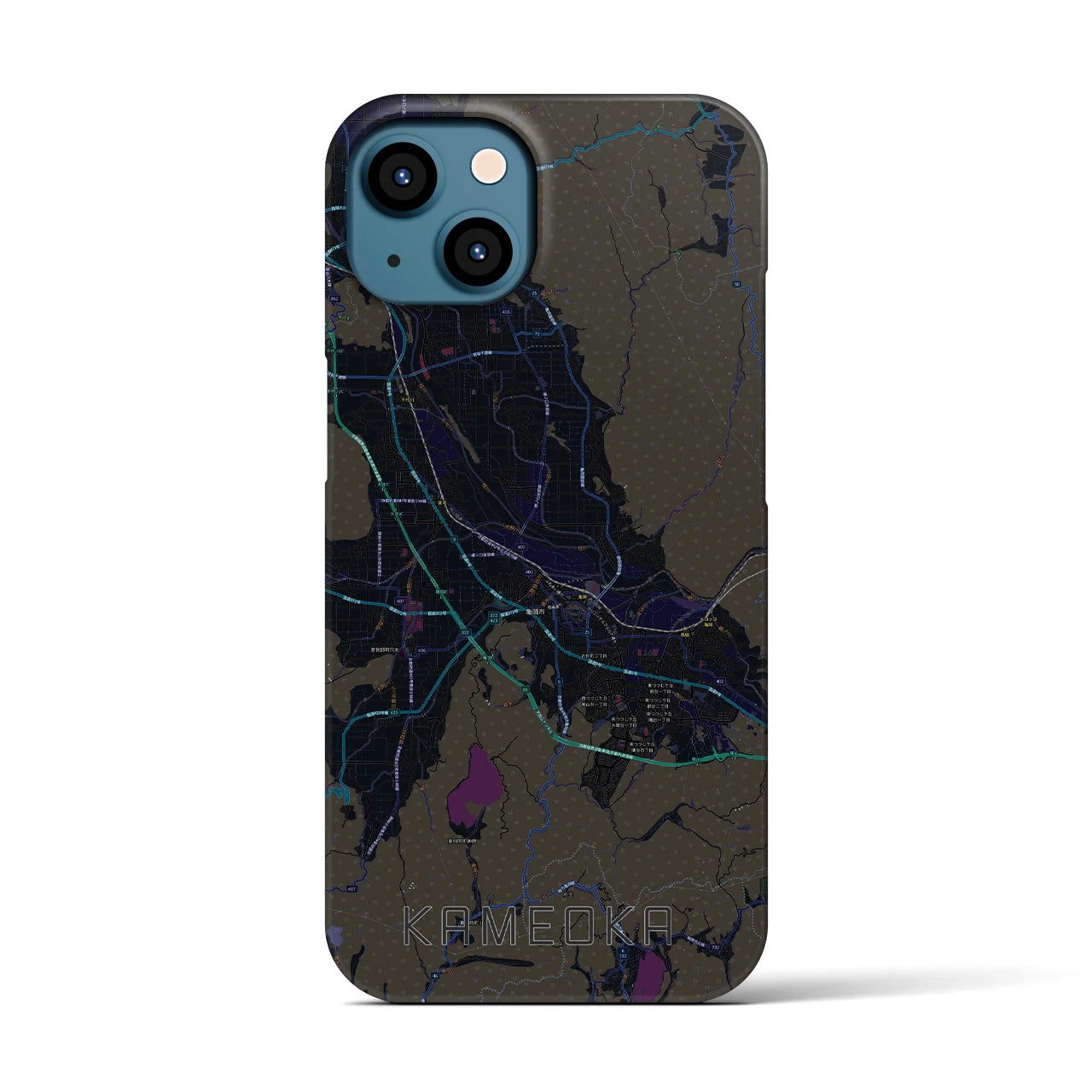 【亀岡(京都府)】地図柄iPhoneケース(バックカバータイプ)