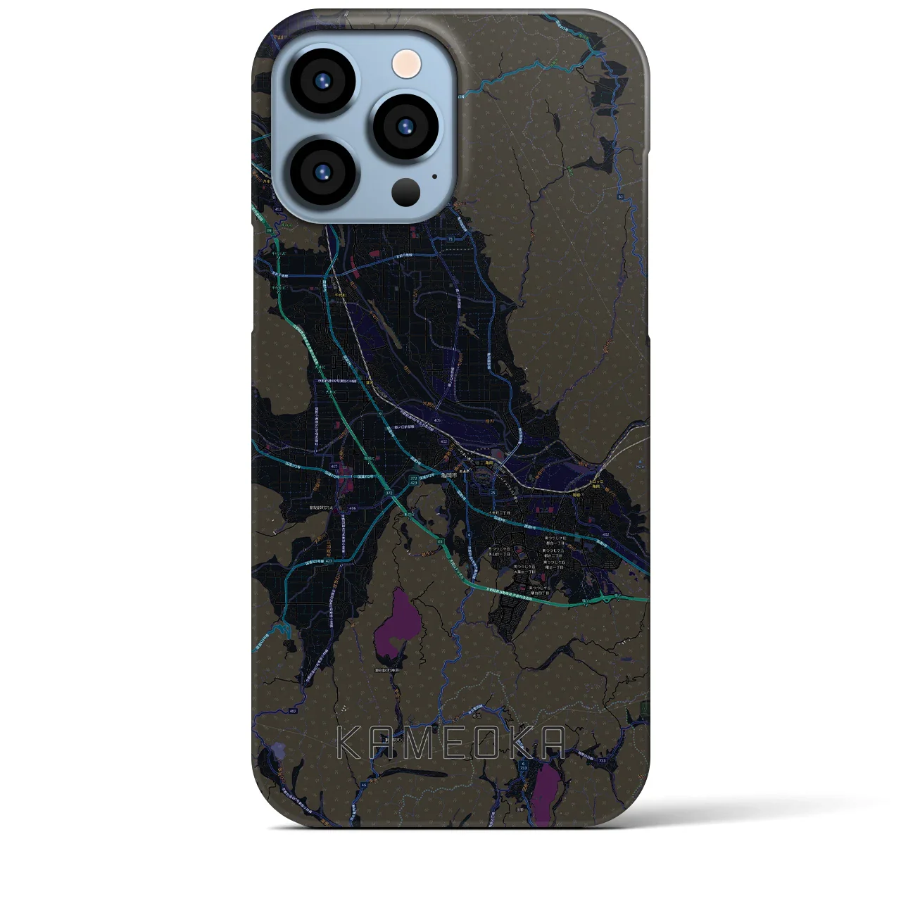 【亀岡(京都府)】地図柄iPhoneケース(バックカバータイプ)