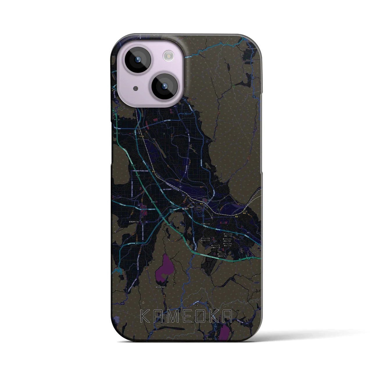 【亀岡(京都府)】地図柄iPhoneケース(バックカバータイプ)