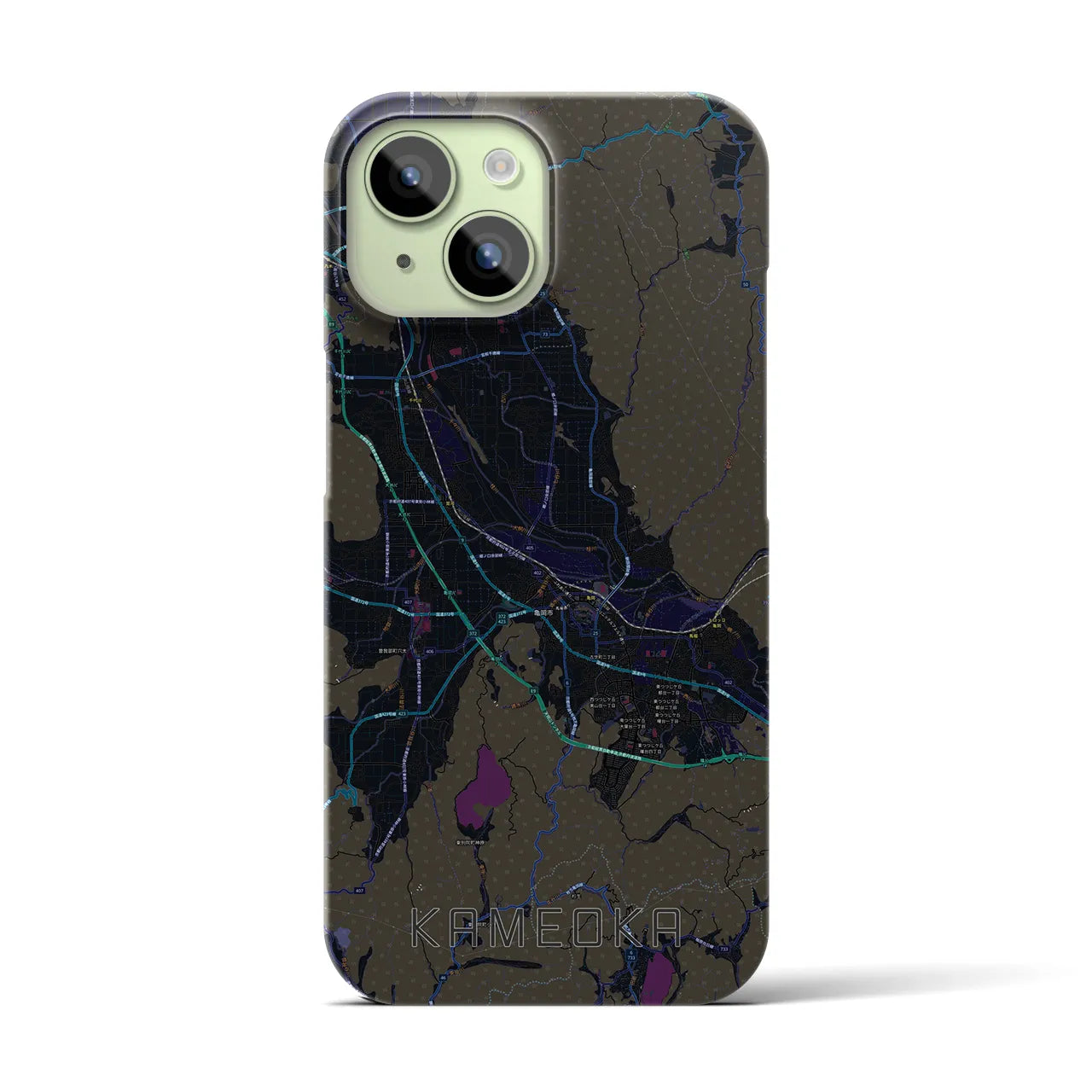 【亀岡(京都府)】地図柄iPhoneケース(バックカバータイプ)
