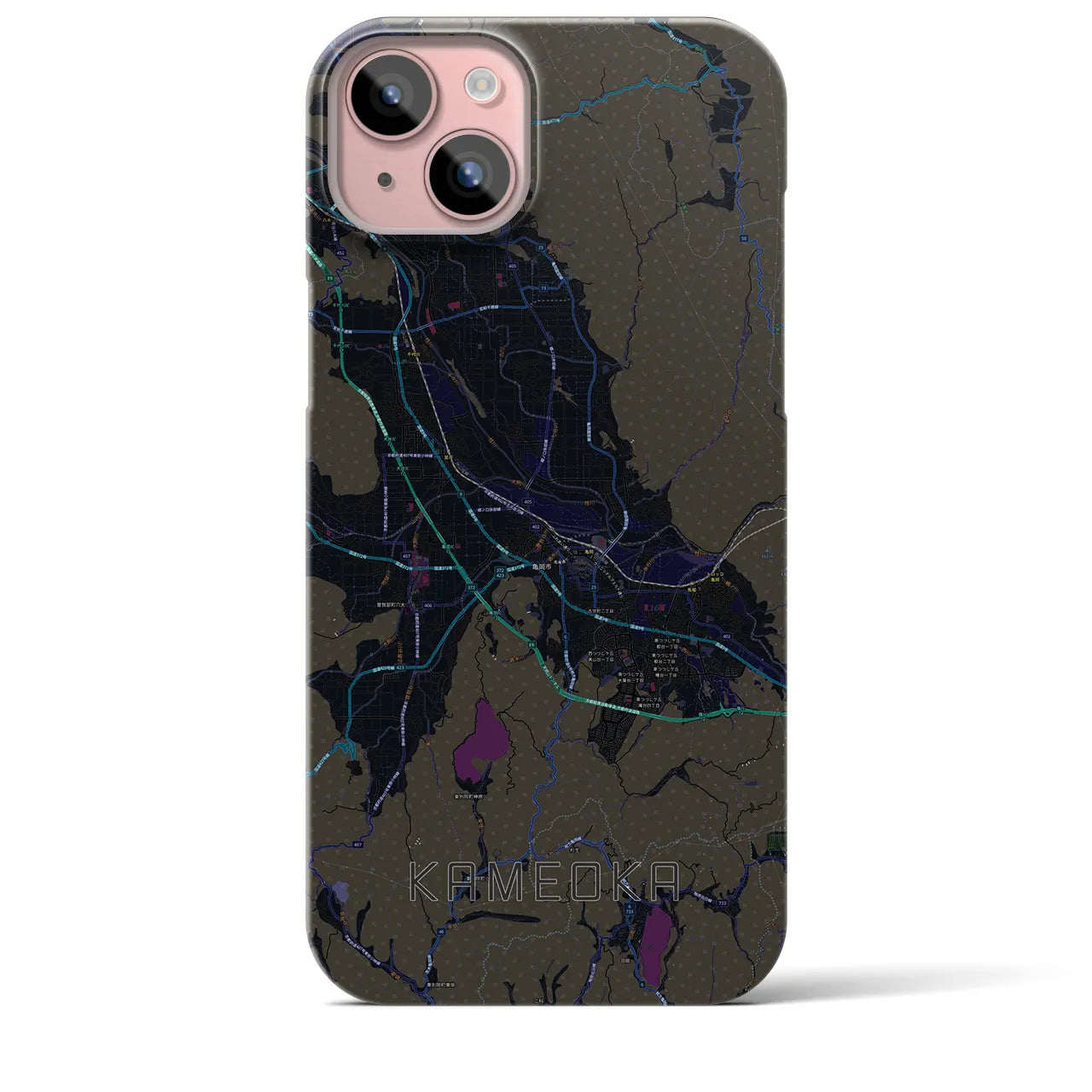 【亀岡(京都府)】地図柄iPhoneケース(バックカバータイプ)