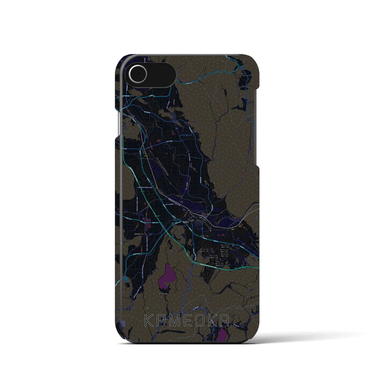 【亀岡(京都府)】地図柄iPhoneケース(バックカバータイプ)