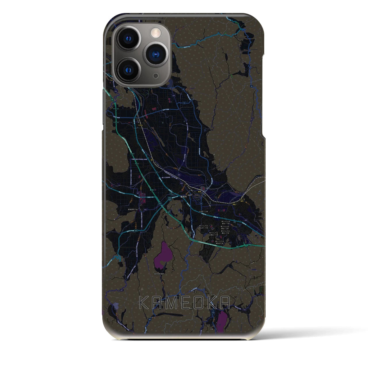 【亀岡(京都府)】地図柄iPhoneケース(バックカバータイプ)