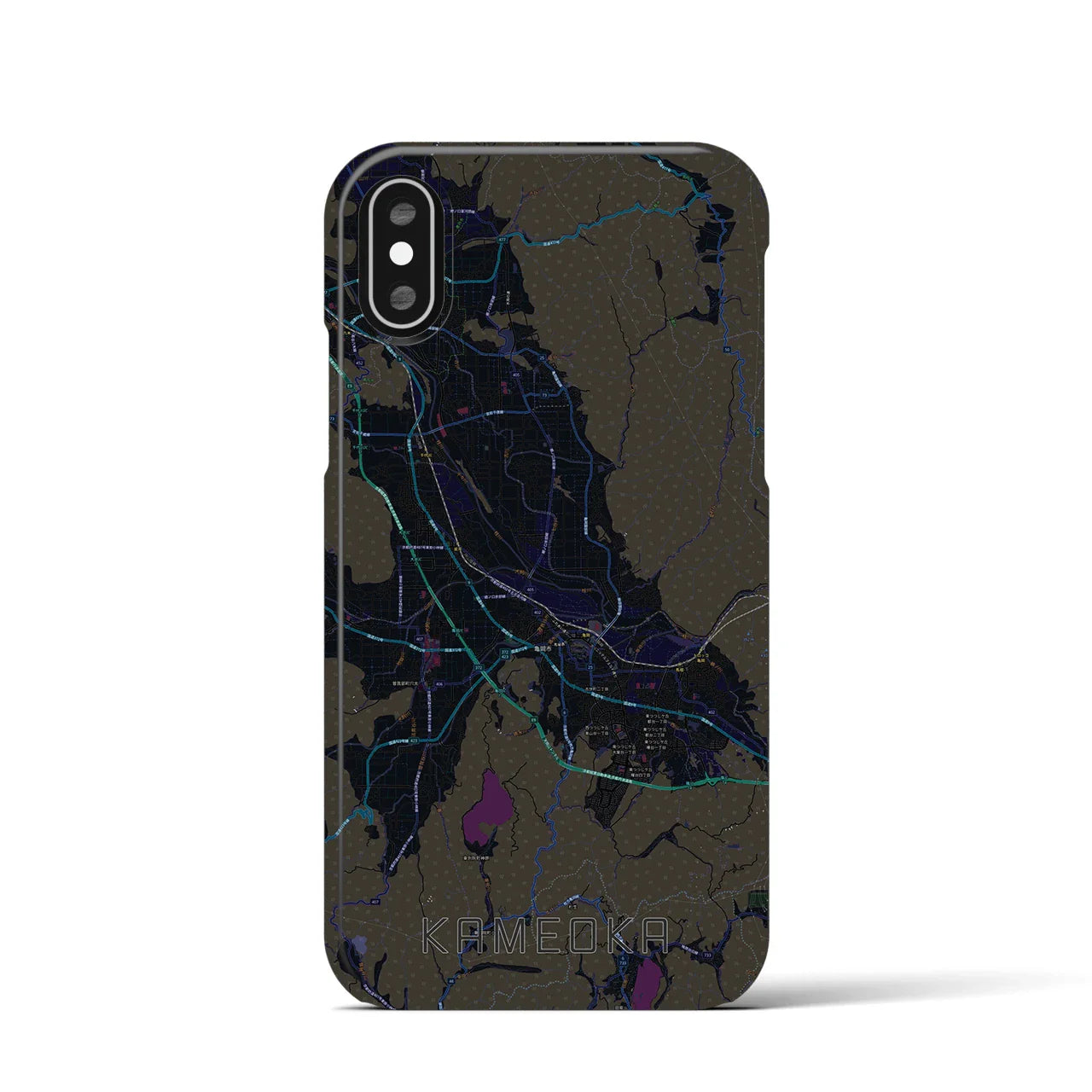 【亀岡(京都府)】地図柄iPhoneケース(バックカバータイプ)