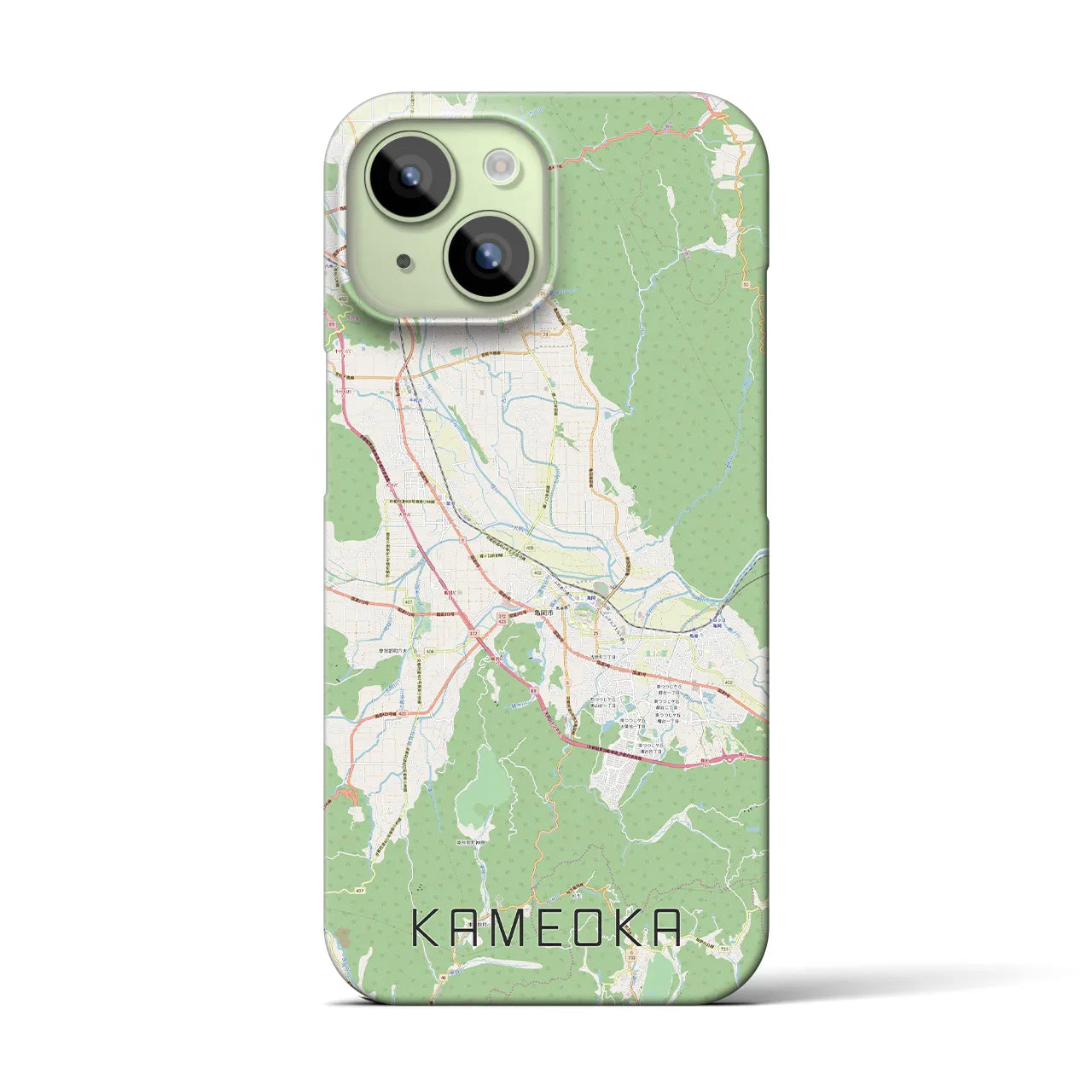【亀岡(京都府)】地図柄iPhoneケース(バックカバータイプ)