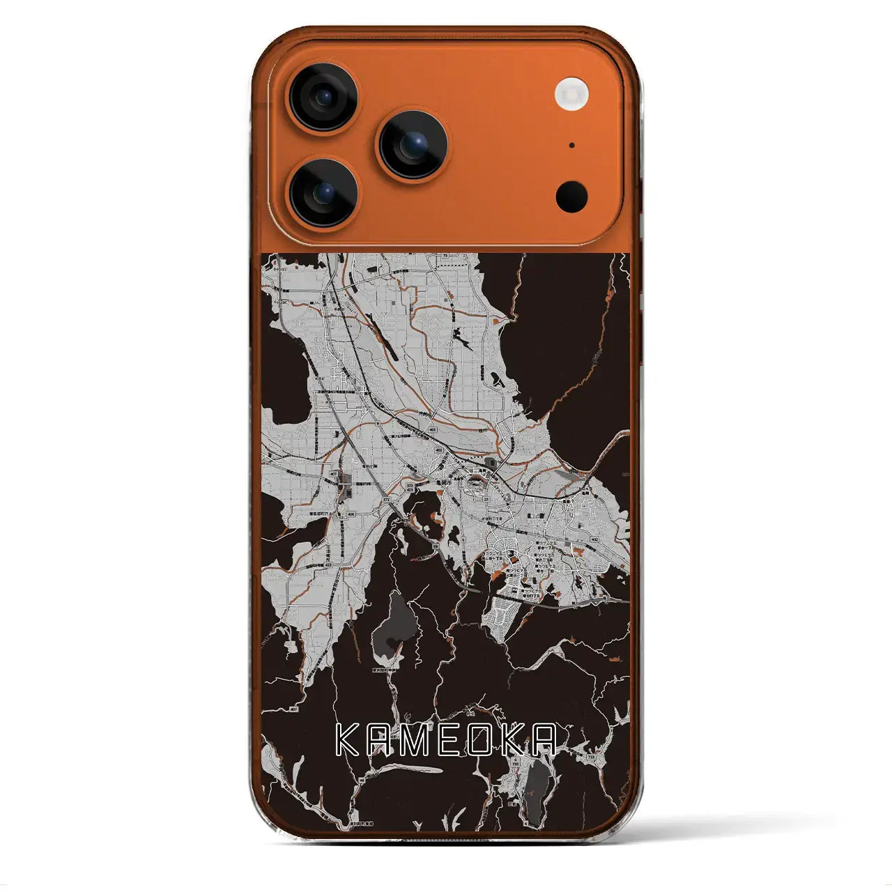 【亀岡(京都府)】地図柄iPhoneケース(クリアタイプ)モノトーン・iPhone 17 Pro Max 用