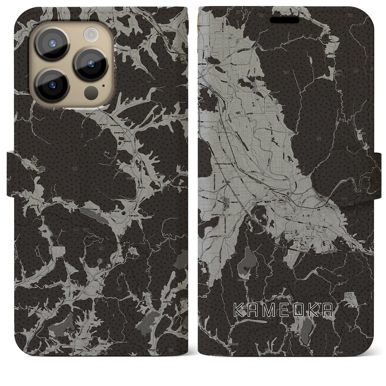 【亀岡(京都府)】地図柄iPhoneケース(手帳タイプ)