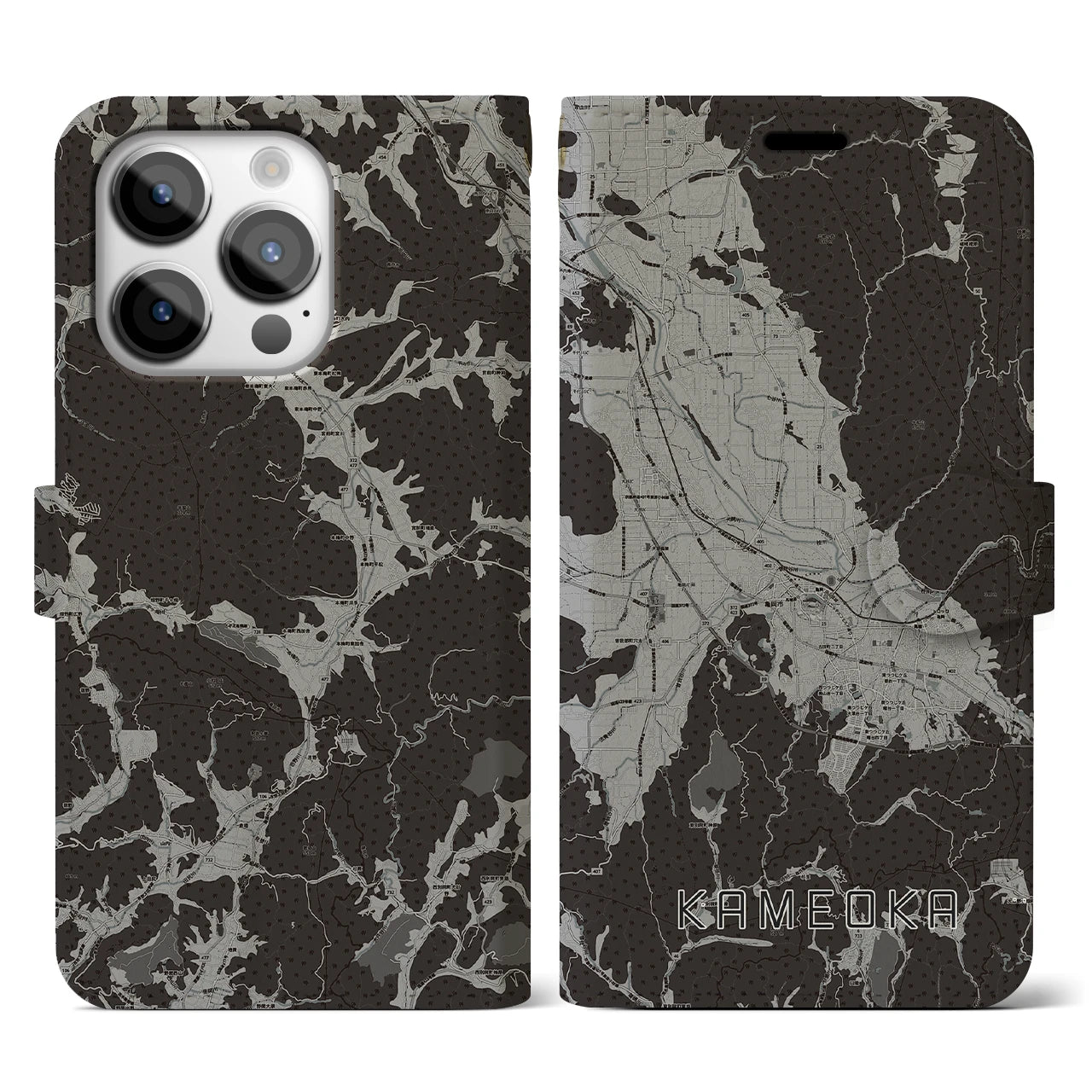 【亀岡(京都府)】地図柄iPhoneケース(手帳タイプ)