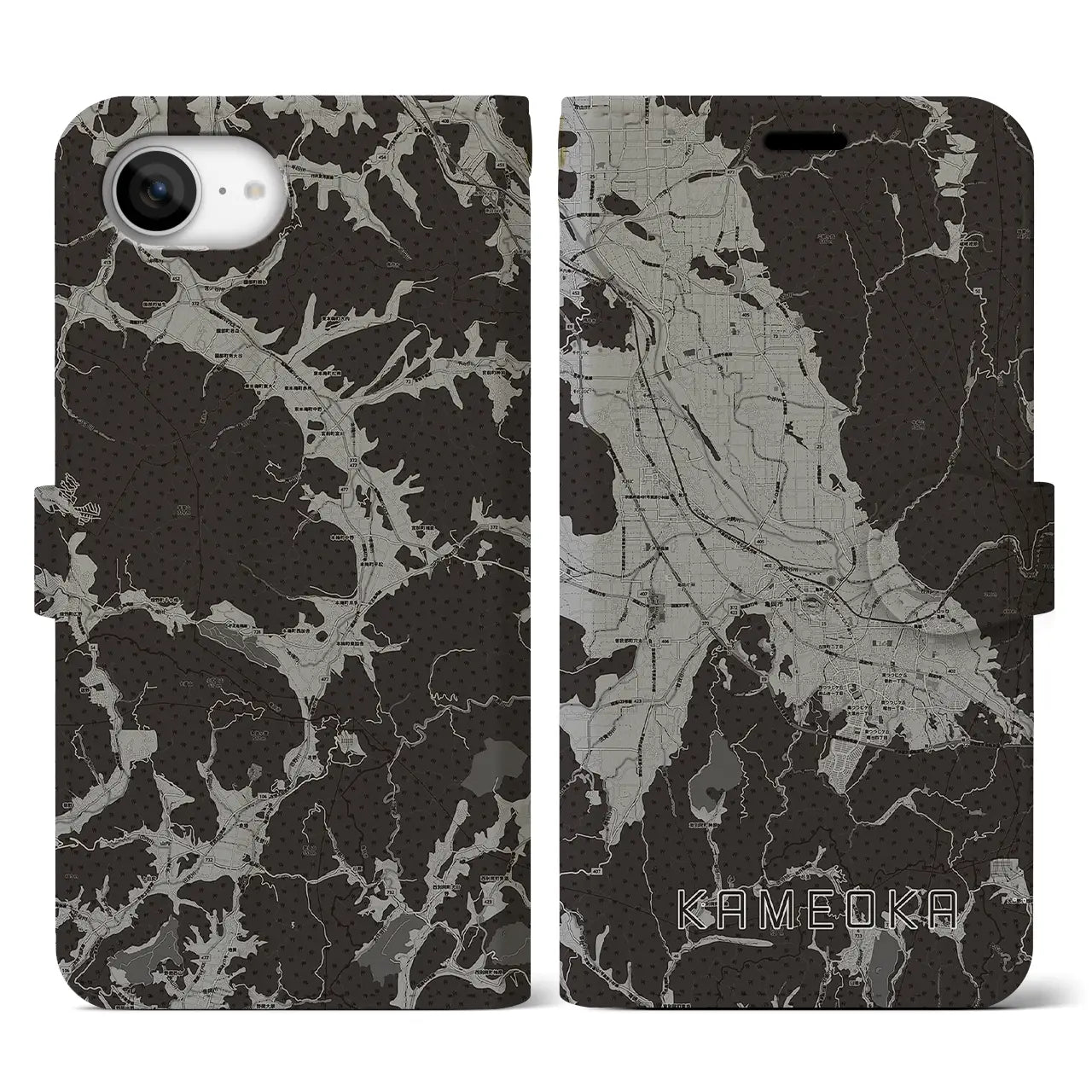 【亀岡(京都府)】地図柄iPhoneケース(手帳タイプ)