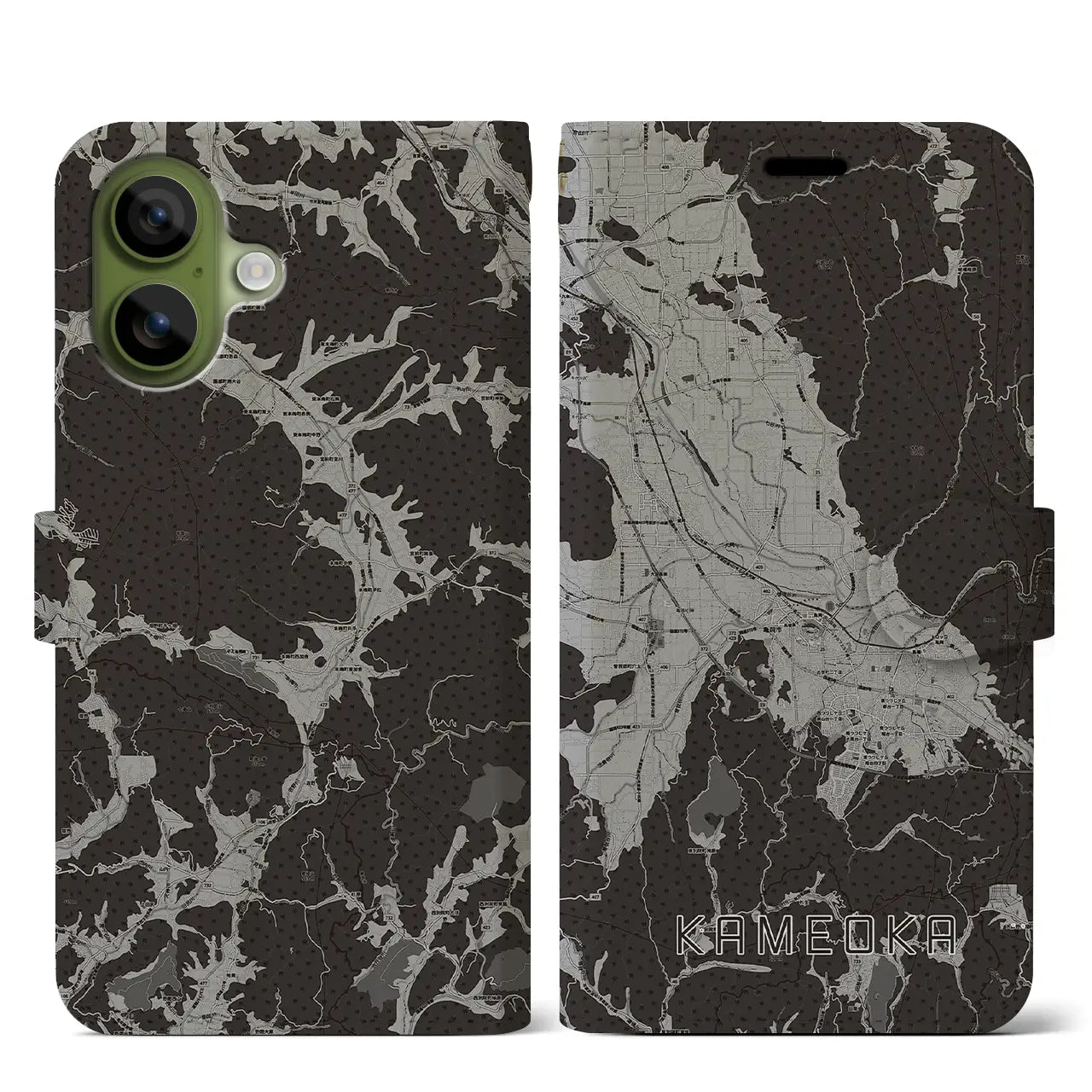 【亀岡(京都府)】地図柄iPhoneケース(手帳タイプ)