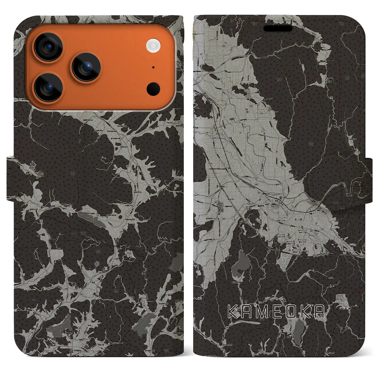 【亀岡(京都府)】地図柄iPhoneケース(手帳タイプ)