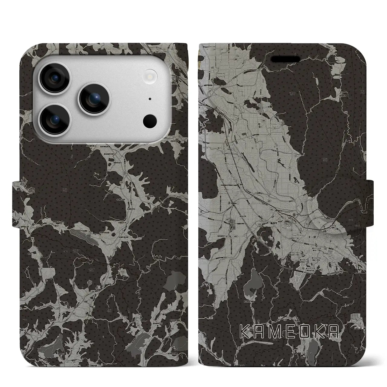 【亀岡(京都府)】地図柄iPhoneケース(手帳タイプ)